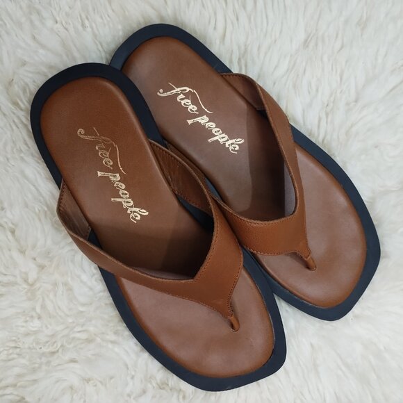 FREE PEOPLE Waverly Minimalist Thong Style Square Toe Flip-Flop Sandal-38 - Picture 2 of 4